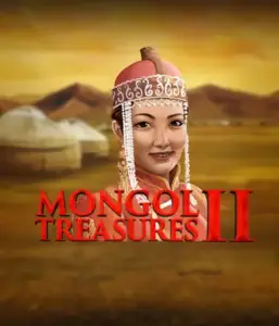 Discover the captivating history of Mongolia with the Mongol Treasures 2 game by Endorphina, highlighting a beautiful Mongolian woman clothed in traditional attire against a sunset-lit Mongolian steppe backdrop. This image evokes the beauty of Mongolian tradition, offering a memorable gaming experience. 