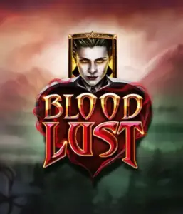 A dark and seductive view of the Blood Lust slot by ELK Studios, featuring gothic vampire symbols and a haunting castle backdrop. Highlighted in this image is the slot's eerie charm, enhanced by its unique 5-reel and 99-payline structure, appealing for those fascinated by the vampire genre.